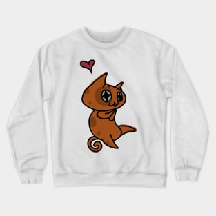 Kawaii Cute Kitty Cat with Heart Crewneck Sweatshirt